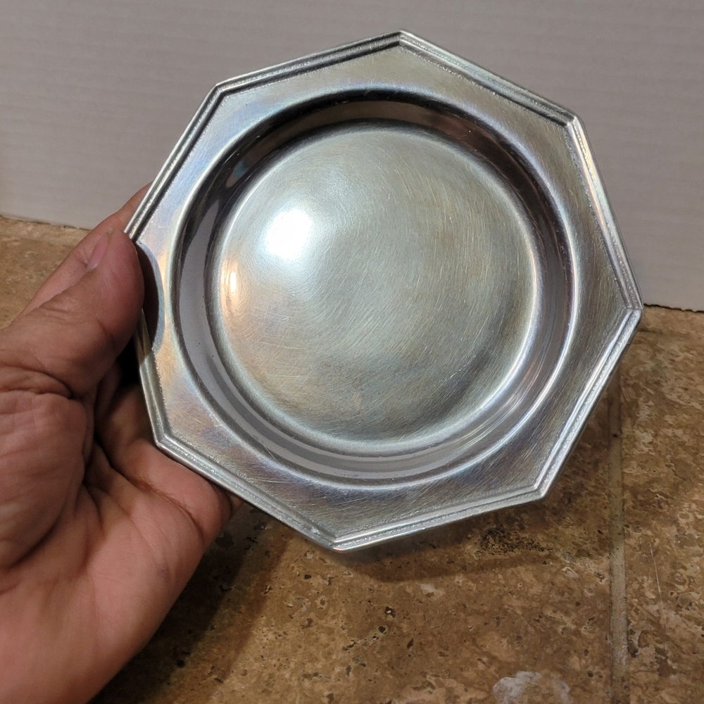 Vintage Wilton Armentale Pewter Octogon Trinket Dish 1972